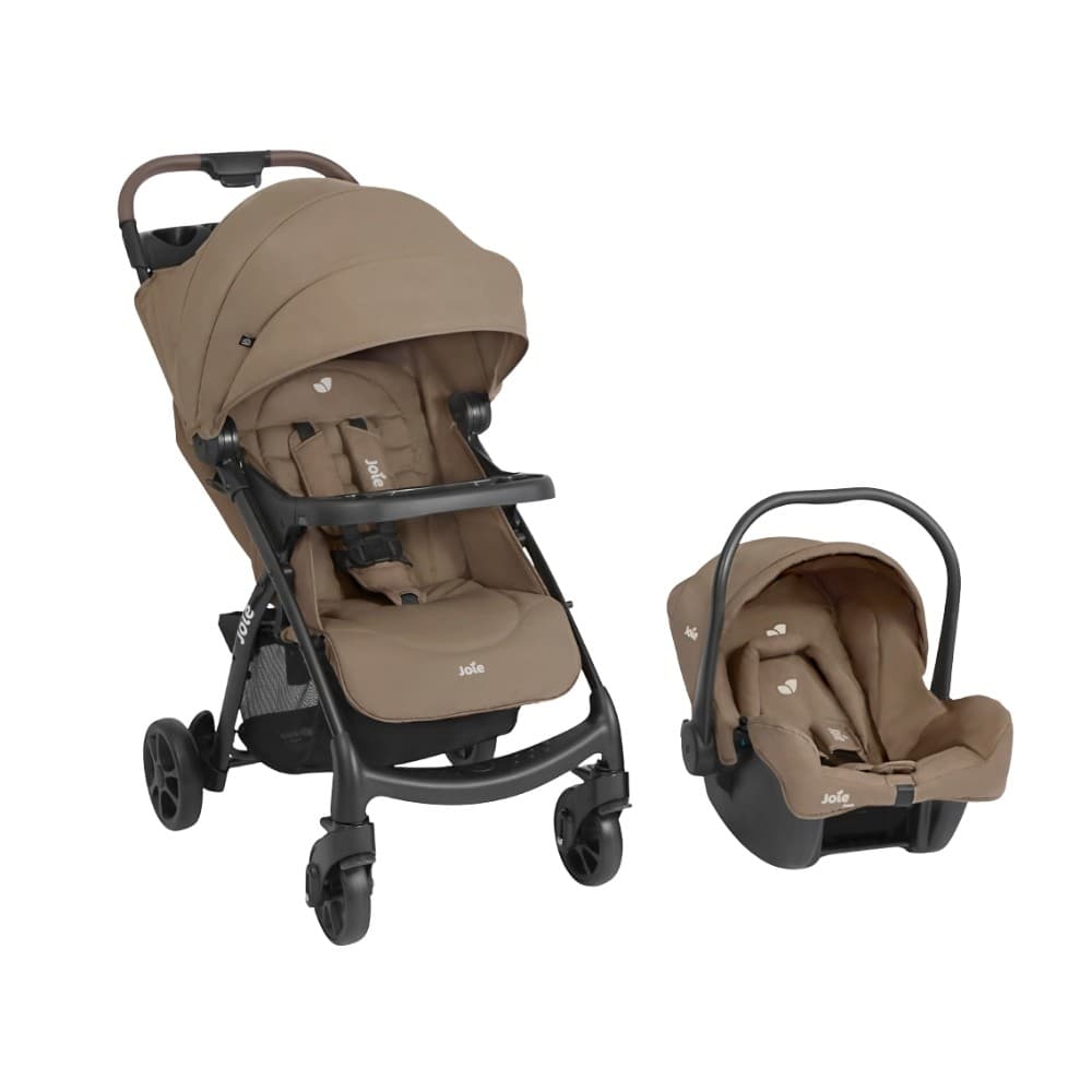 Carrinho Passeio Bebê Conforto Travel System Fechamento Automático 0-22kg Muze Juva Bege Joie