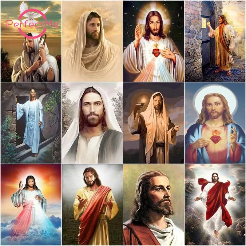 [PM] Jesus Cristianismo Cruz 5D DIY Pintura Diamante/A Óleo Digital Ponto De Cristal Redondo Completo Mosaico De Kit De 
