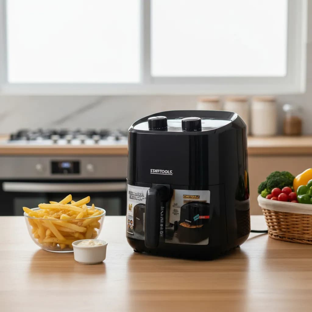 Air Fryer 3,4 L 127V Fritadeira Elétrica Sem Óleo Preta Crocante Saudável