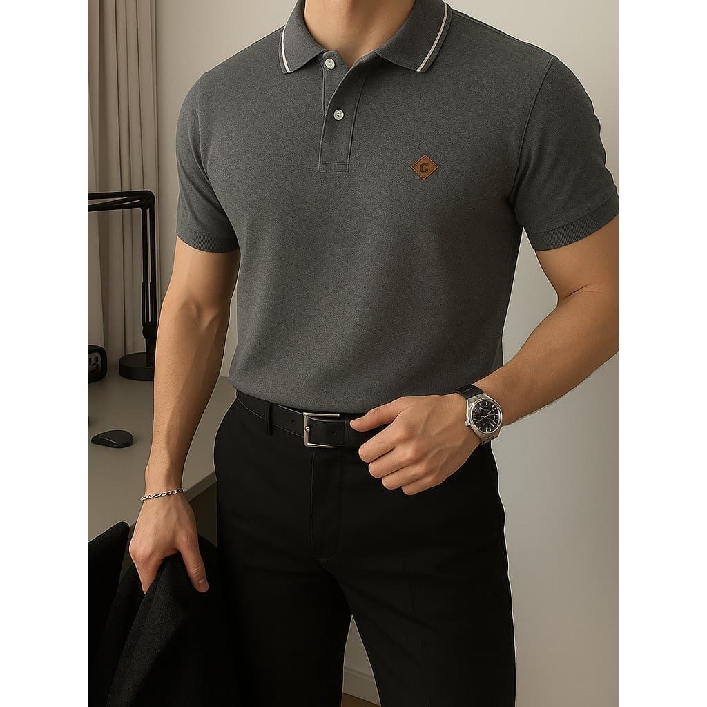 Gola Polo Slim Masculina Luxo Algodão Slim Social Piquet Envio Rapido Reta