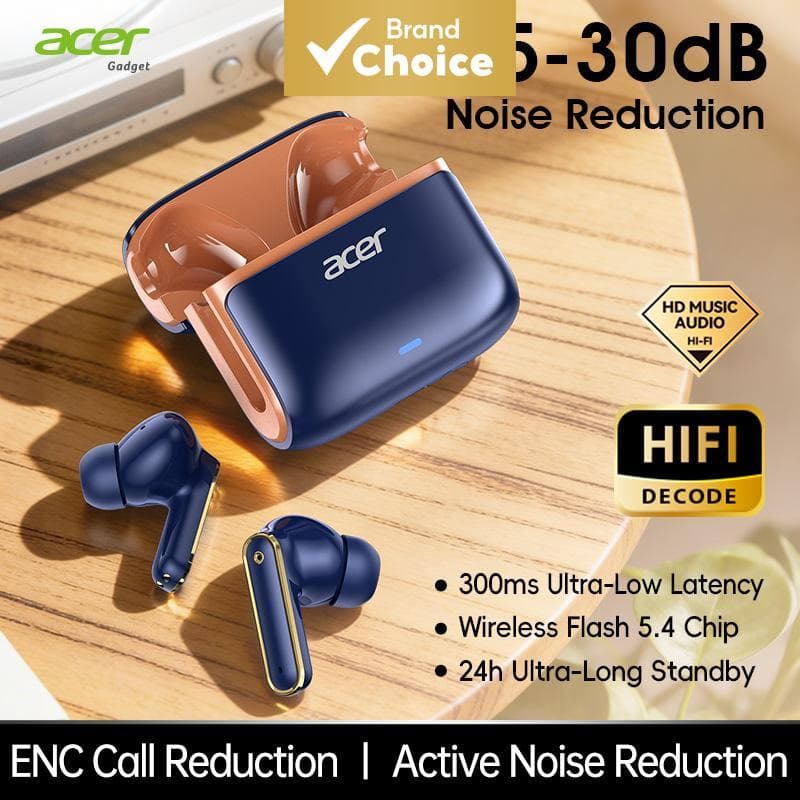 Fones de ouvido Acer OHR637 tipo C, fone de ouvido sem fio, fone de ouvido Bluetooth com microfone, fone de ouvido