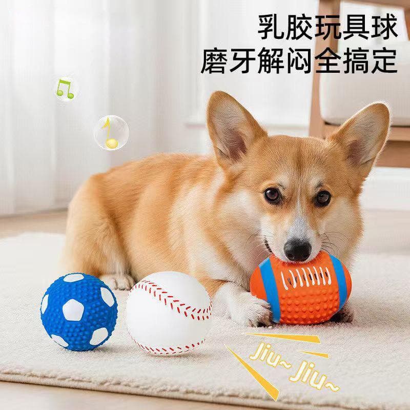 Bola de brinquedo para cachorro, resistente à mordida, Molar, ferramenta útil para cachorro, voz, auto-feliz, aliviar o 