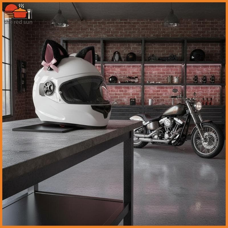 Acessórios Para Capacete Com Orelhas De Gato De Pele Sintética TSBR 2-Pa , Gatinho De Pelúcia Removíveis , Serve De Moto