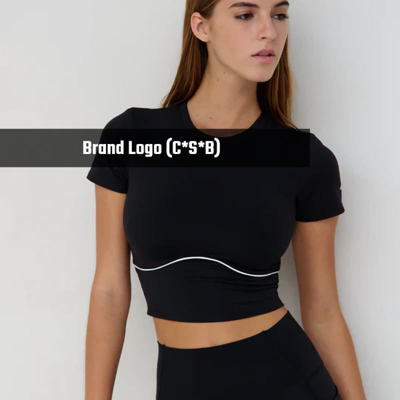 CSBNEO Roupas de ioga de secagem rápida Top esportivo feminino Fitness camiseta de manga curta roupas de corrida