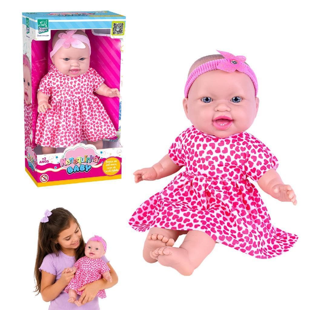 Boneca Bebê Nenequinha 32cm Menina Articulada Brinquedo Neneca  Super Toys