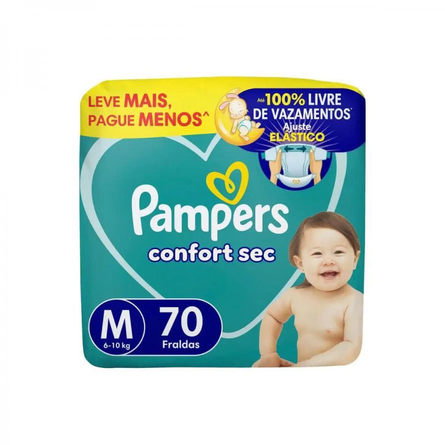Fralda Pampers Confort Sec Tamanho M Pacote 70 Unidades