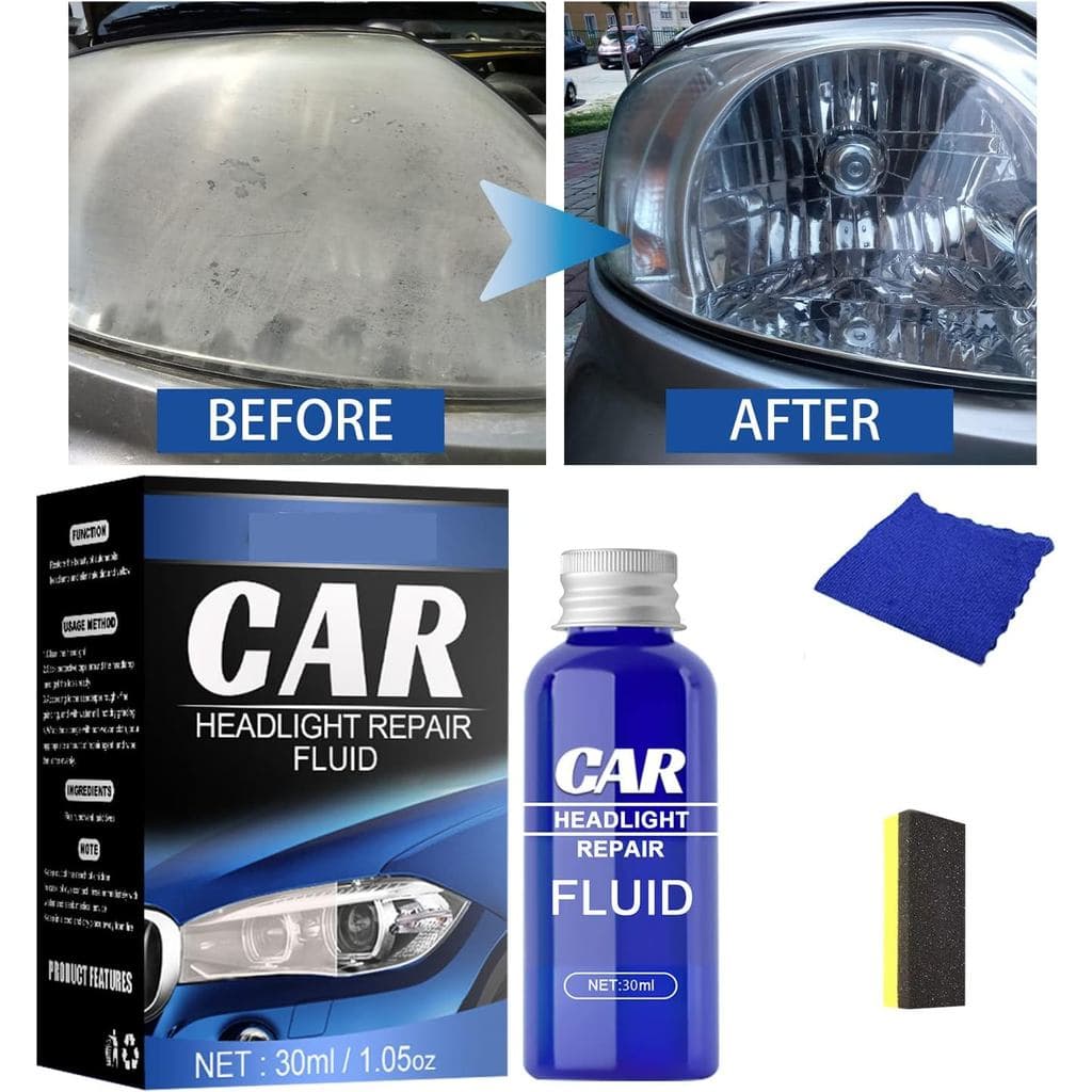 XIRUJNFD Fluido para Reparação de Faróis de Carro, Polidor de Faróis, Kit de Restauração de Faróis, Kit de Limpeza e Res