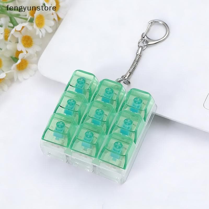 9 Teclas Teclado Mecânico Eixo Testador Dedo Teclados Chave Brinquedo Alívio Do Estresse Botão Fidget Brinquedos Keycap 