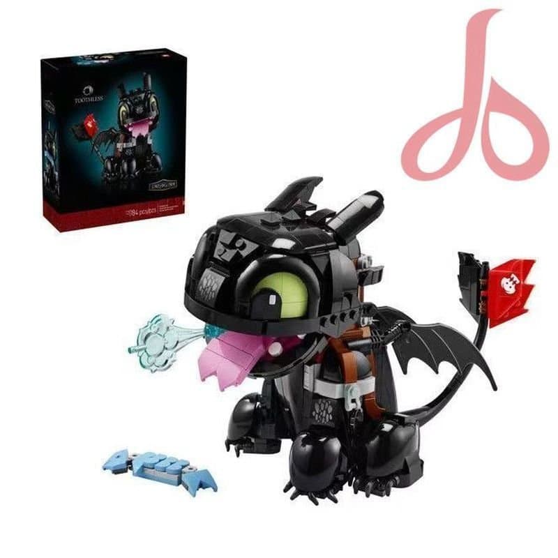Conjunto de Blocos de Montar Dragão Sem Dentes com 784 Peças, Brinquedo Educativo Compatível com Lego