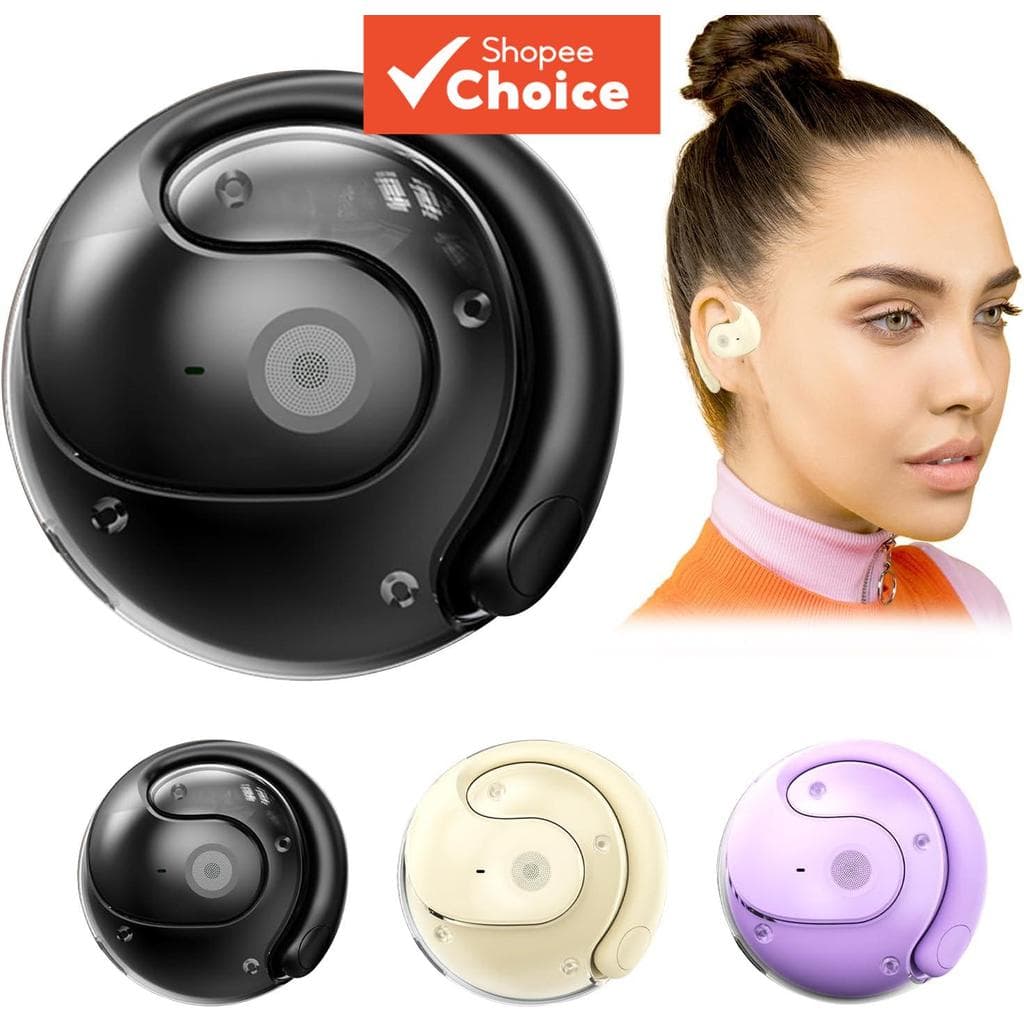Fones De Ouvido Abertos Sem Fio Bluetooth 5.4 , Suspensos OWS Com Ganchos E Microfone , IPX5 À Prova D'água , Alcance De