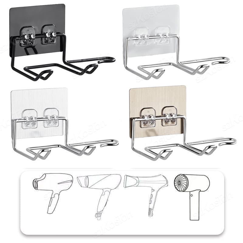 Suporte para secador de cabelo, suporte de parede para alisador de cabelo, prateleira de armazenamento para banheiro, et