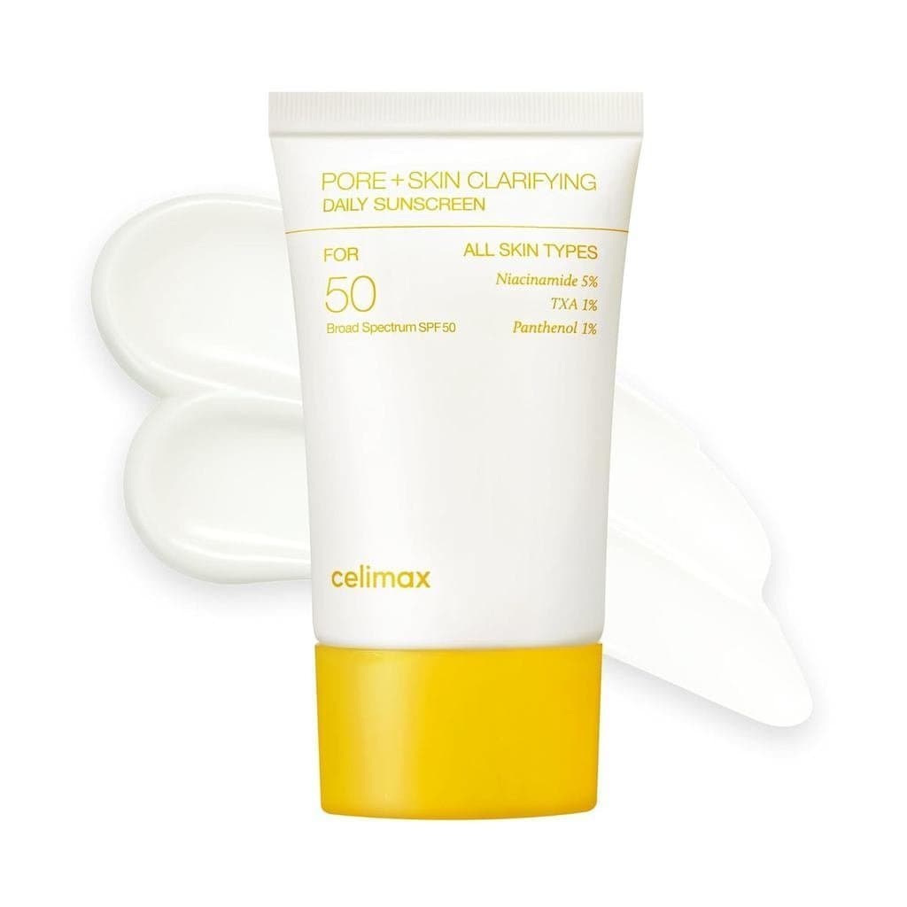 CelimaxPore+ Creme Protetor Solar Diário Clareador | Protetor solar de amplo espectro SPF50, com TXA e Nicinamida, não p