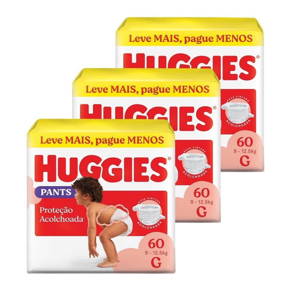 Fralda Roupinha Huggies Proteção Acolchoada Tam G 3x60 Un