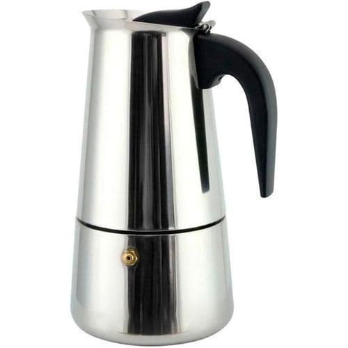 Cafeteira Italiana Inox Resistente Capacidade 6 Xicaras Design Moderno Cafe Expresso Tradicional