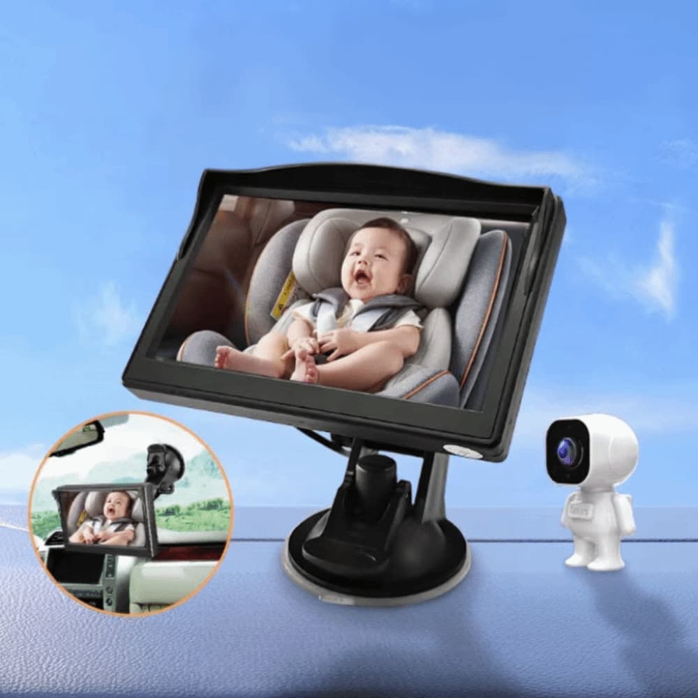 Espelho Do Carro Bebê , Monitor Dobrável Da Visão Noturna Exposição , Câmera Traseira Montagem Ventosa