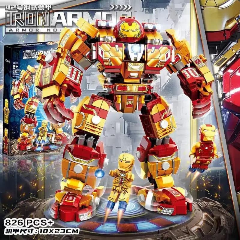 Mais de 900 peças de blocos de montar Lego da série de super-heróis Steel Mecha Anti-Hulk Hulk, brinquedos montáveis ar 