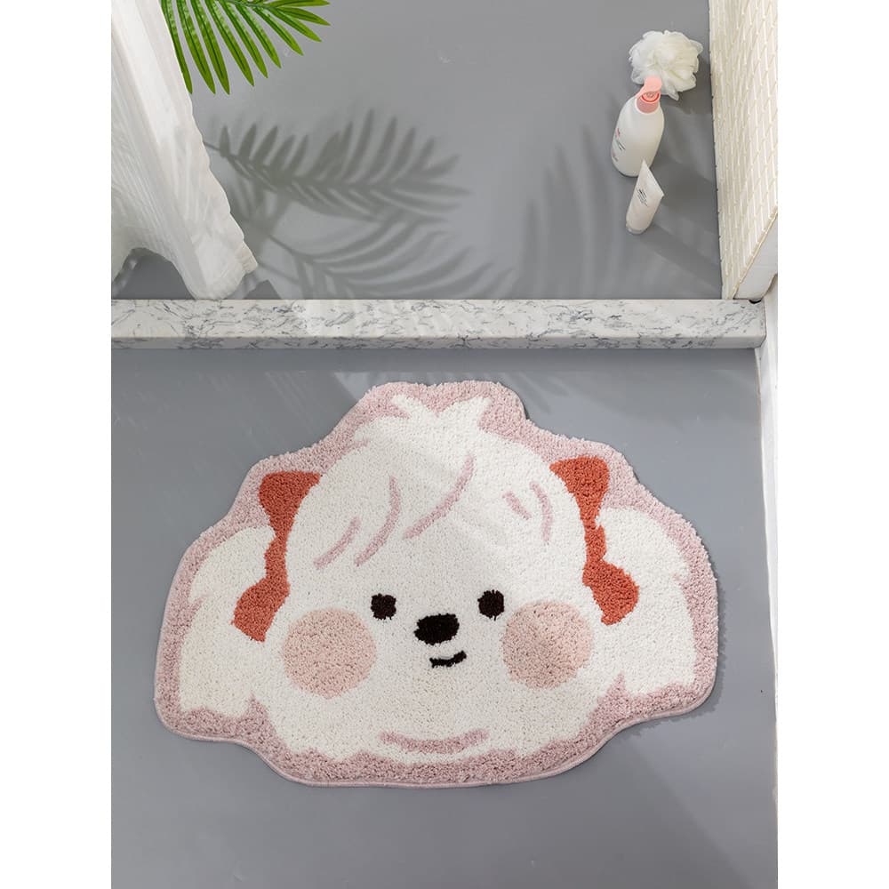 Bonito filhote de cachorro de pelúcia tapete sala estar quarto absorvente pé tapete banheiro antiderrapante Premium cabe