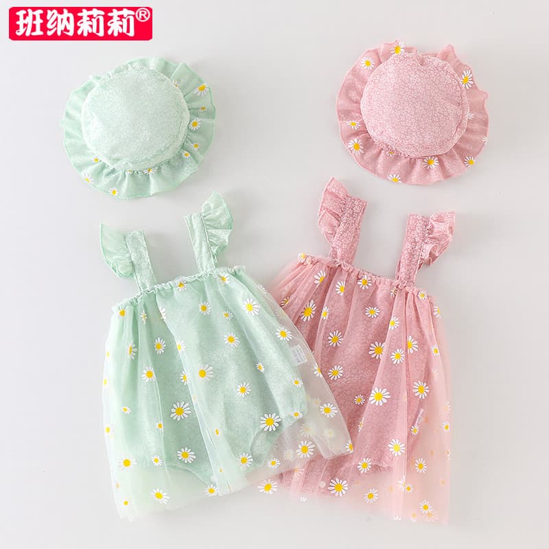 Bebê bebê macacão verão roupas finas bebê menina de manga curta triângulo macacão roupas de verão puro algodão bonito sa