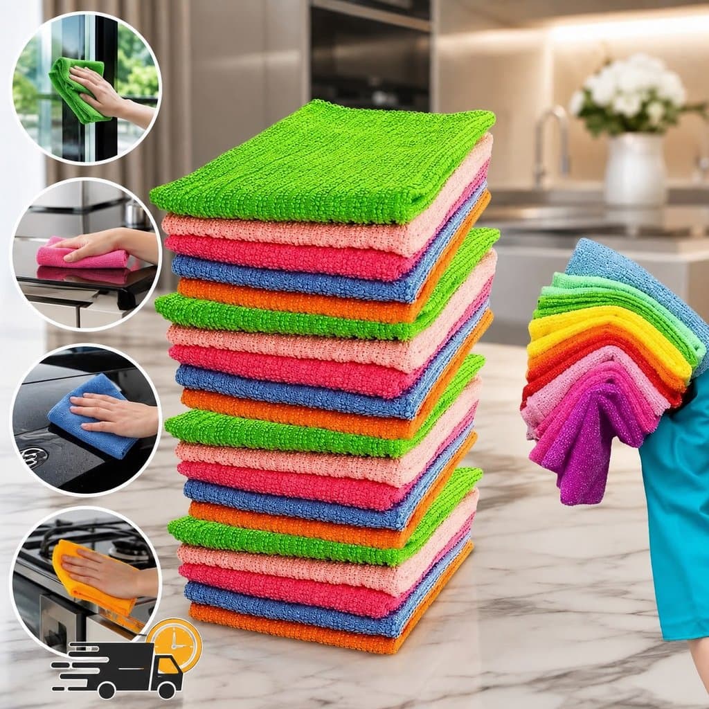 Kit 10 Panos De Limpeza Microfibra alta absorção Multiuso 30x30 Uber Carros Estética Automotiva