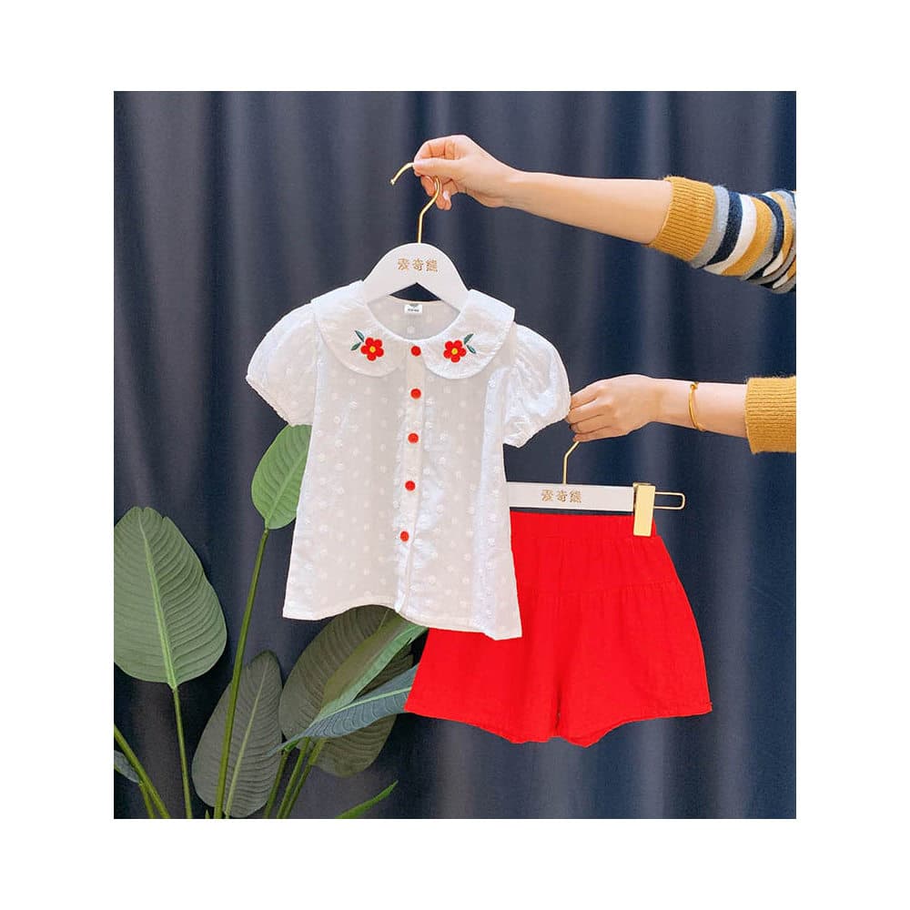 Um ano de idade metade do bebê verão terno roupas da menina do bebê 3 bebê 2 meninas camisa Shorts terno de duas peças e