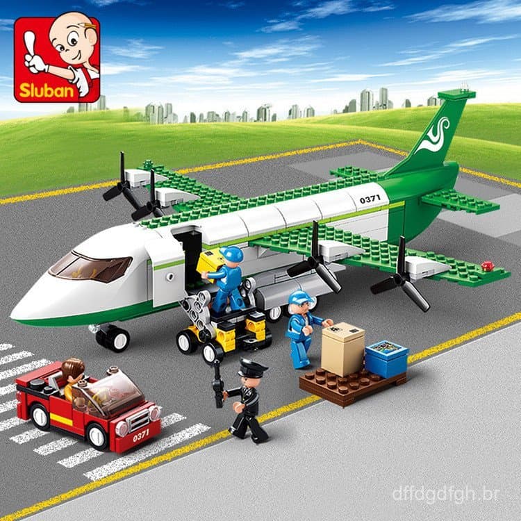 450 peças de blocos de montar Lego, série espacial, avião de carga Airbus, brinquedo educativo de montagem para crianças