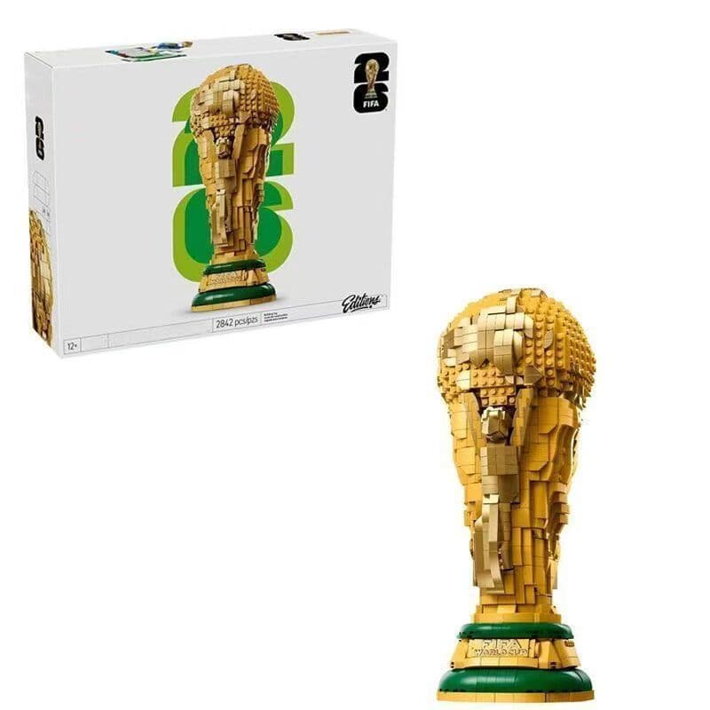 2842 peças de blocos de montar Lego, modelo de montagem do troféu de futebol Hércules da Copa do Mundo, coleção, present