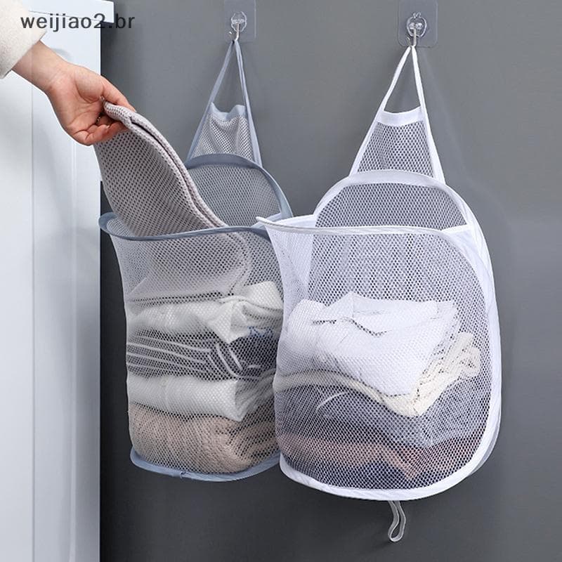 weijiao2 . BR Cesto De Roupa Suja Portátil Dobrável E Respirável Montado Na Parede Roupas Sujas Banheiro Organizador De 