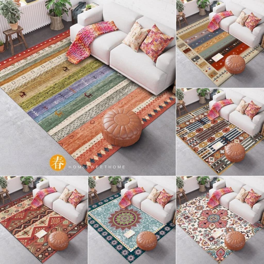 [Novo produto] tapete sala de estar americano boêmio decorativo sofá mesa de centro tapete grande área antiderrapante