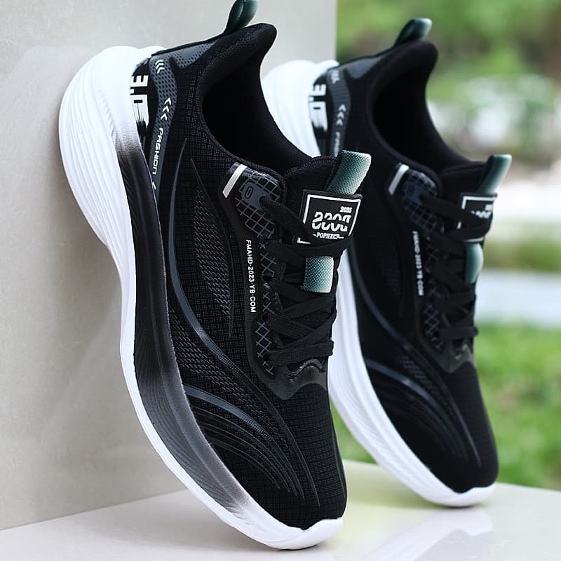 Tênis de corrida com sola macia para homens, tênis esportivo casual impermeável, leve e versátil QC2K