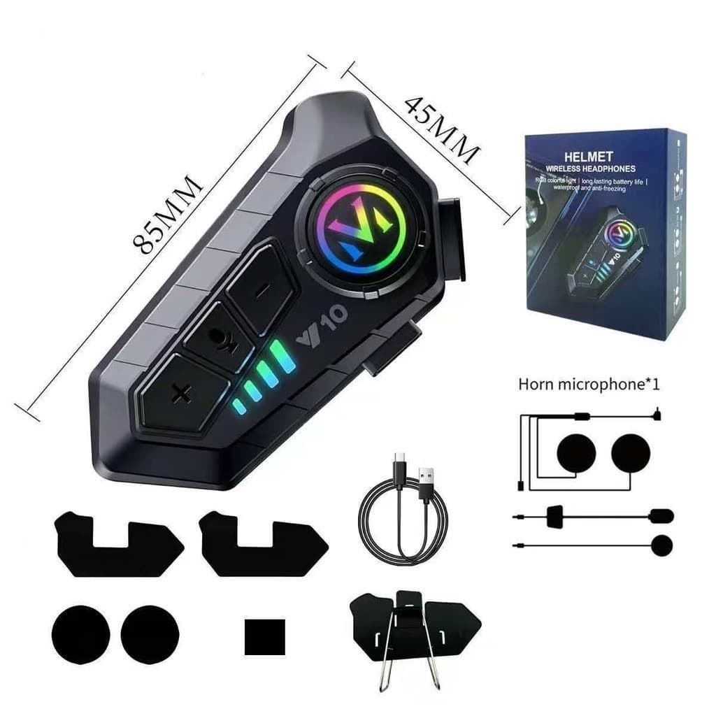 Fone de Ouvido Bluetooth para Capacete Moto com Microfone 2 em 1 e Controle de Voz