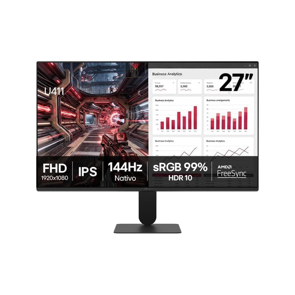 Monitor PC Gamer LG com Tela IPS 27”, 144Hz, 1ms (MBR), AMD FreeSync™, HDR 10, sRGB 99%, HDMI, VGA