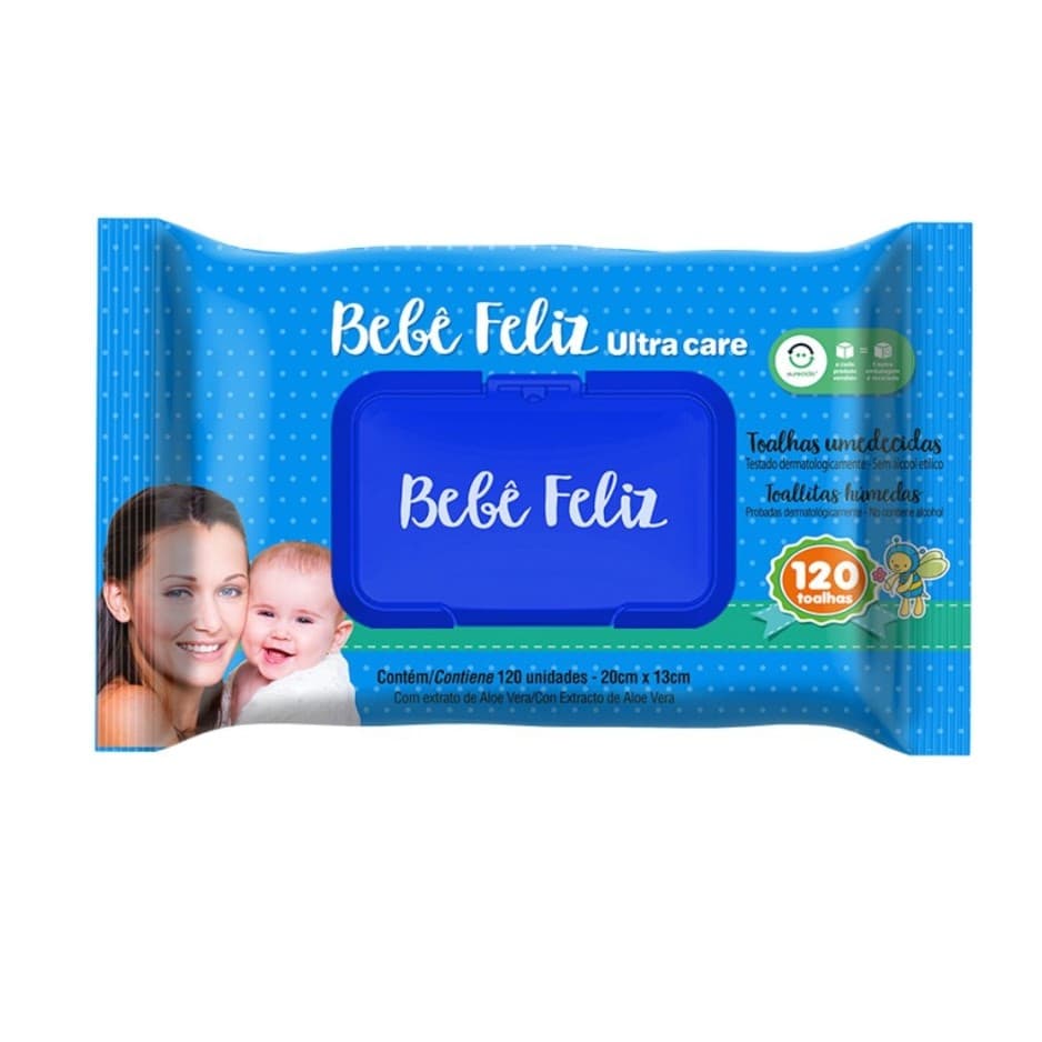 Kit 18 Lenços Umedecidos Bebê Feliz 120 Folhas Cada