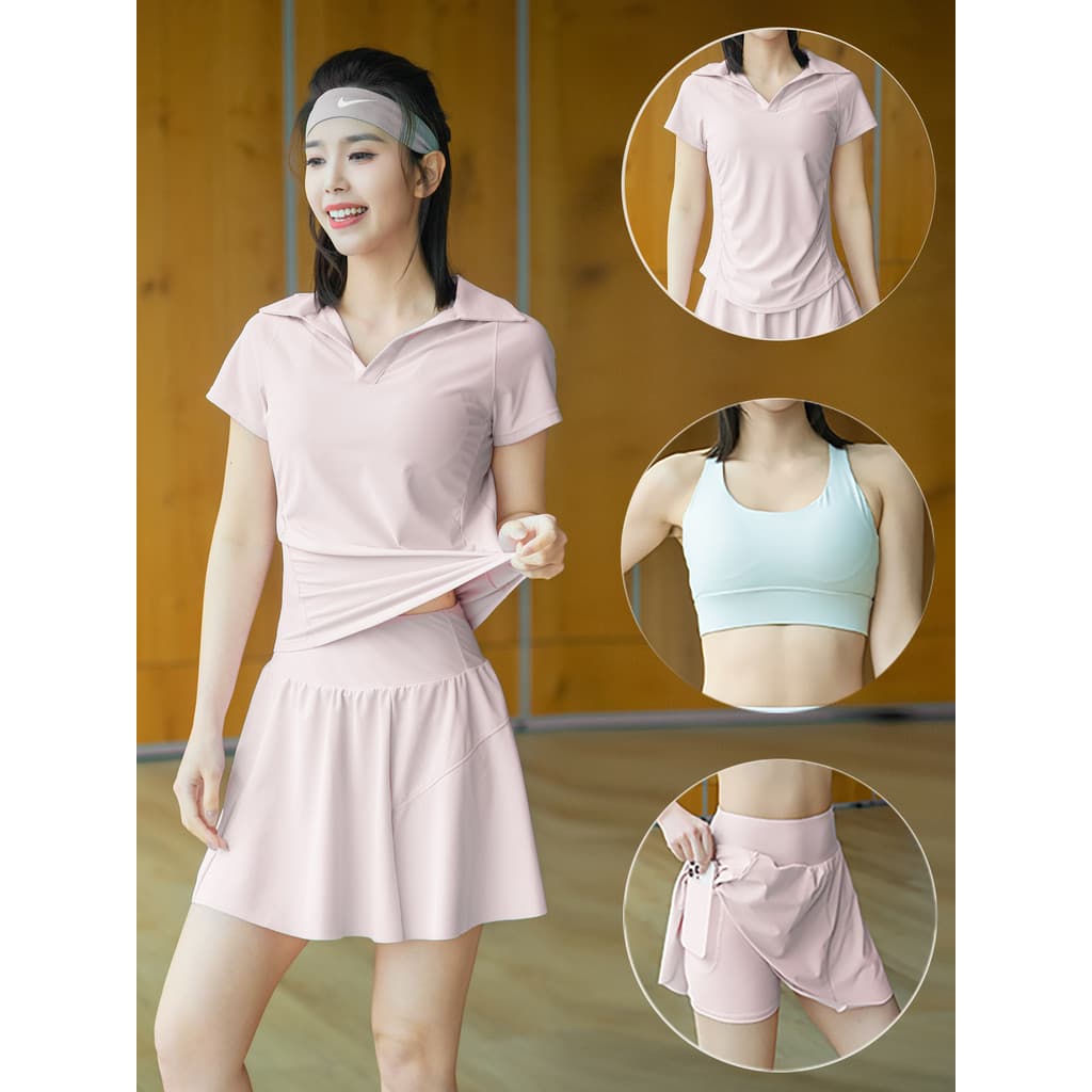 Roupas de secagem rápida femininas verão gelo seda correndo terno esportivo fino-ajuste Fitness Yoga roupas topo de mang