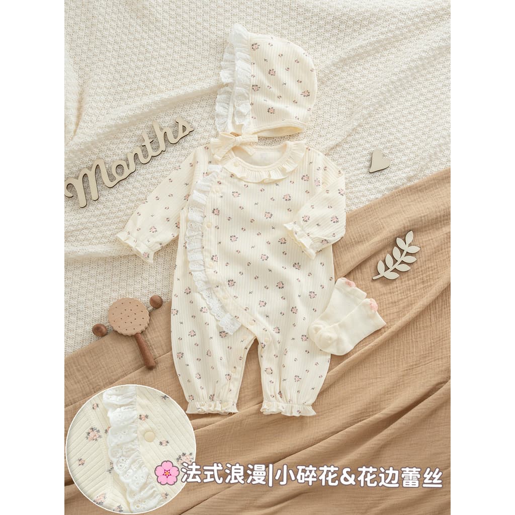 Roupas de bebê recém-nascido dopamina estilo ocidental roupas de mês inteiro princesa bebê menina início da primavera ce