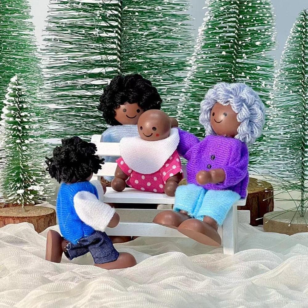  8 Pçs/set Mini Boneca Família , Bonecas Articuladas Simulação Móveis Brinquedo Em Miniatura , Vestido