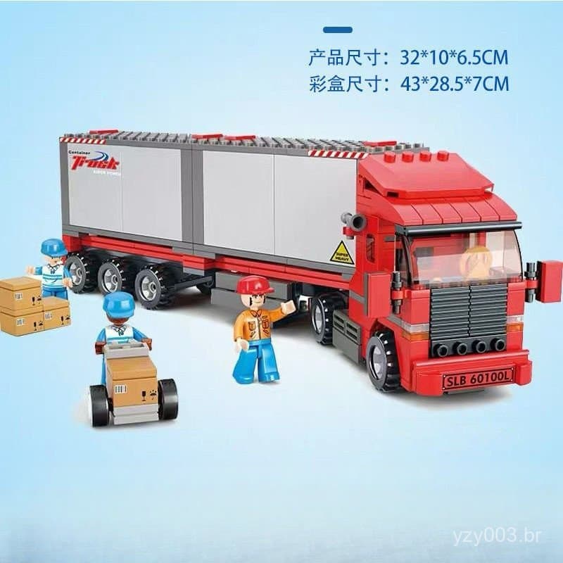 Blocos de montar Lego da série cidade: modelo de caminhão, bonde, ônibus e transportador para montagem e educação cientí
