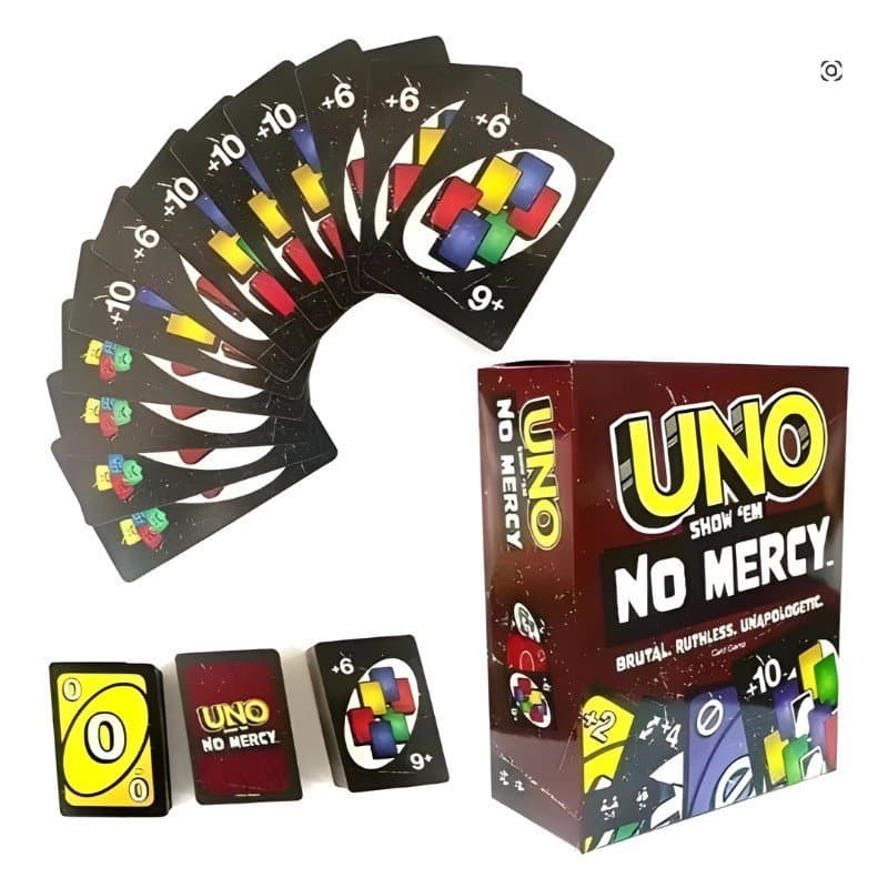 Jogo De Cartas Uno No Mercy - Sem Piedade - 168 Cartas - Para Família e Amigos - Alta Qualidade