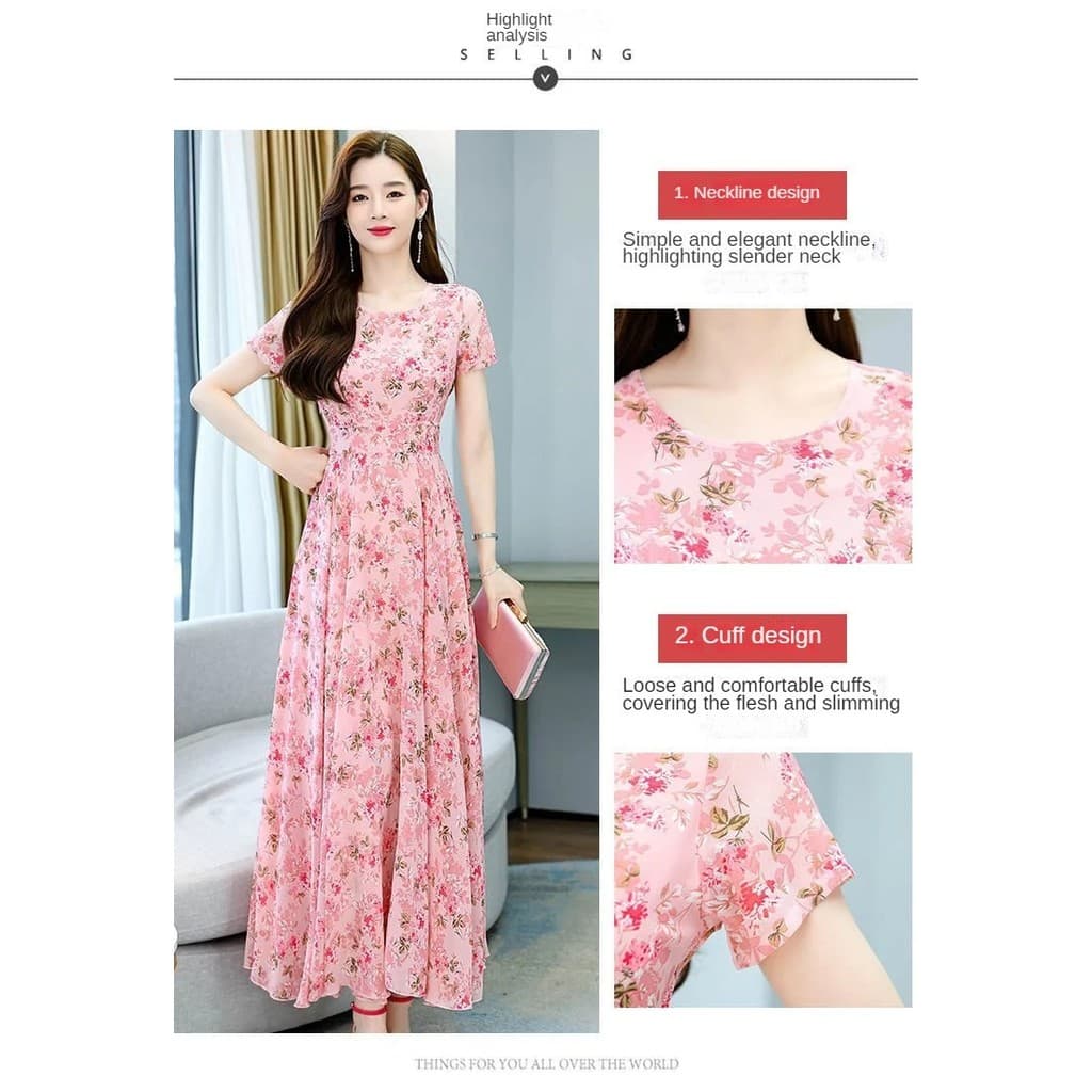 [Moda de Verão] Vestido Casual Feminino, Modelo de Verão, Slim Fit, Moda Feminina/Vestido/Feminino