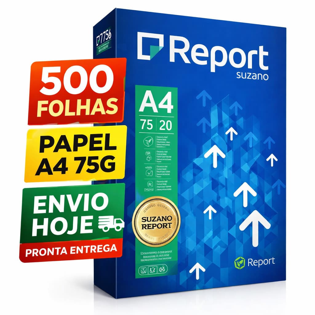500 Folhas Papel Sulfite A4 Premium 75g Report Branco