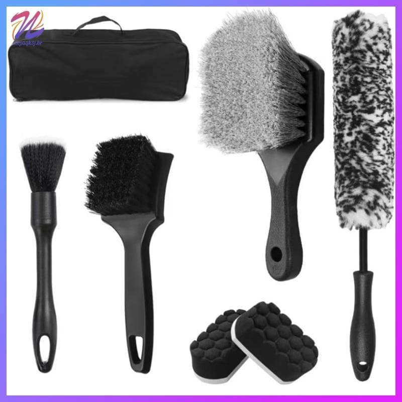 Kit De Escova De Roda De Carro Escovas Para Limpeza De Rodas , Plana De Microfibra Pneus