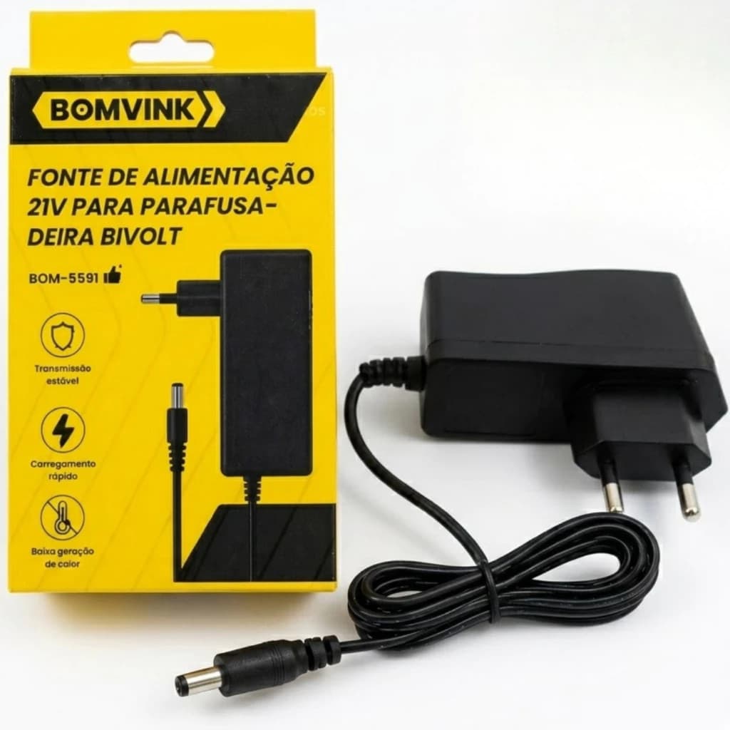 KIT 10 Fonte de Alimentação Bivolt 21v Parafusadeira Furadeira Bateria Litio