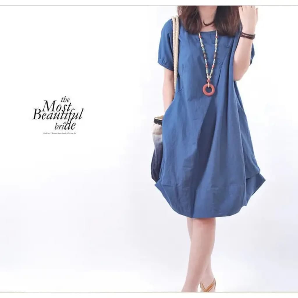 【Perfeito para o Dia a Dia】[Verão Elegante] Vestido Feminino Coreano/Vestido Casual/Curto e Solto/Vestido Feminino