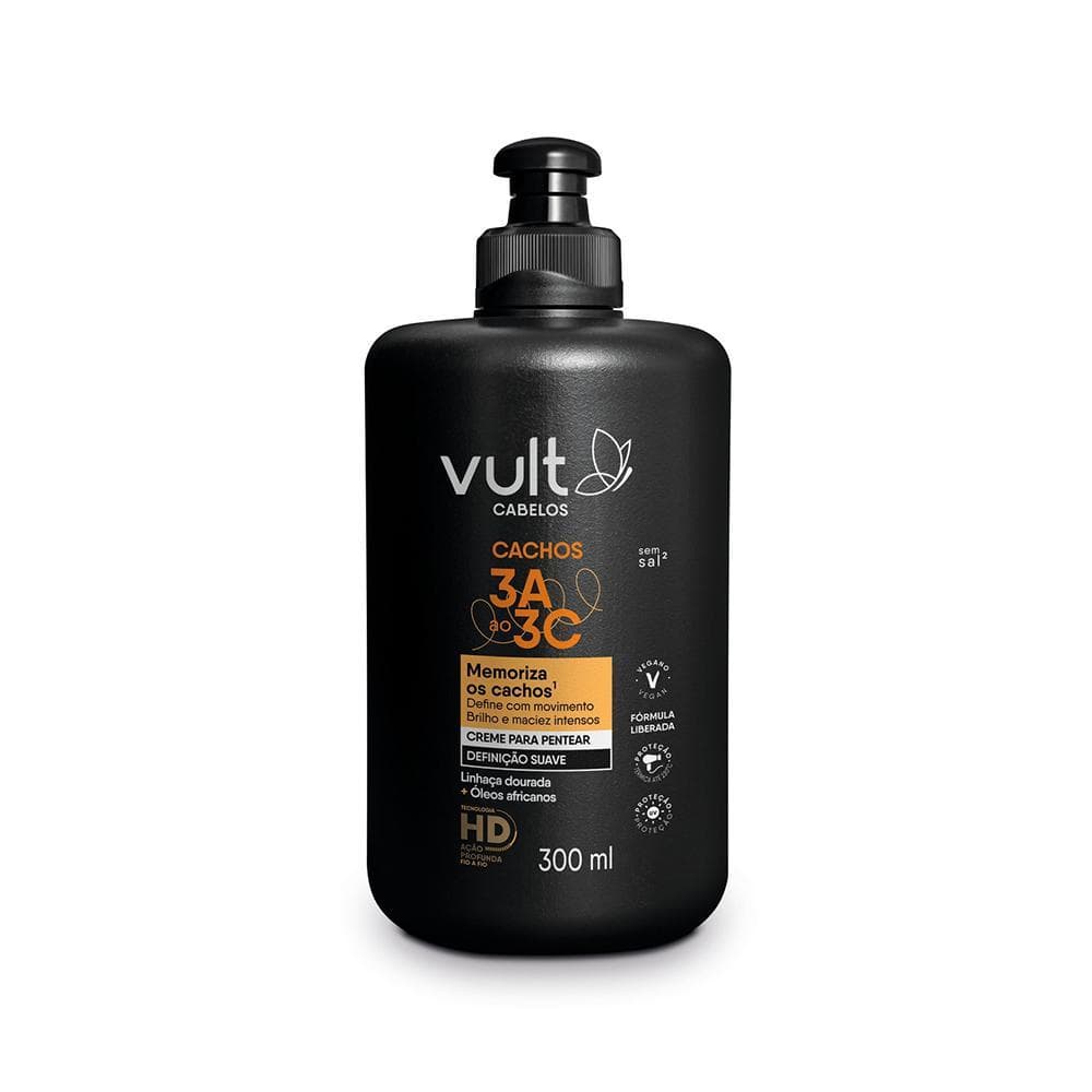 Vult Creme para Pentear Definição Suave Cachos 3A a 3C 300ml