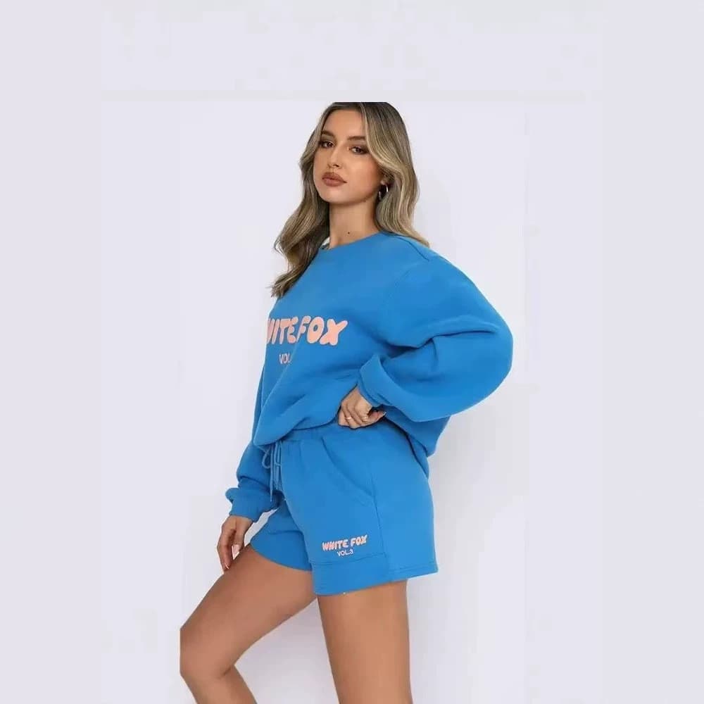 [Estilo mais vendido] Moda rua letras inglês impresso moletom moletom conjunto de moletom de lã feminino [envio rápido]