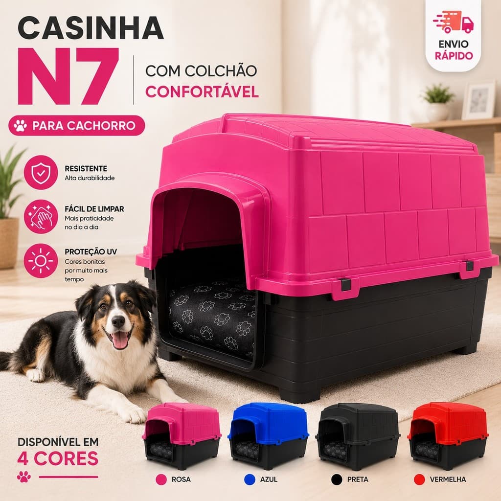 Casinha Para Cachorro com Caminha Casa Para Cães Grande Porte Casinha Grande Confortável Com Cama N7
