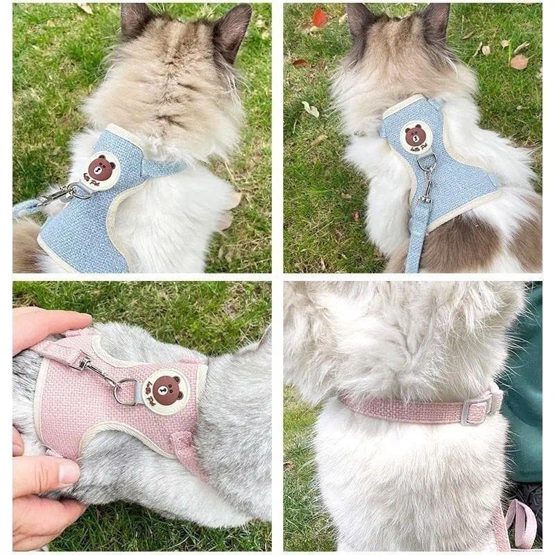 Mais Novo Conjunto de Coleira e Guia para Coelhos, Acessórios para Animais de Estimação, Coleiras para Coelhos para Pass