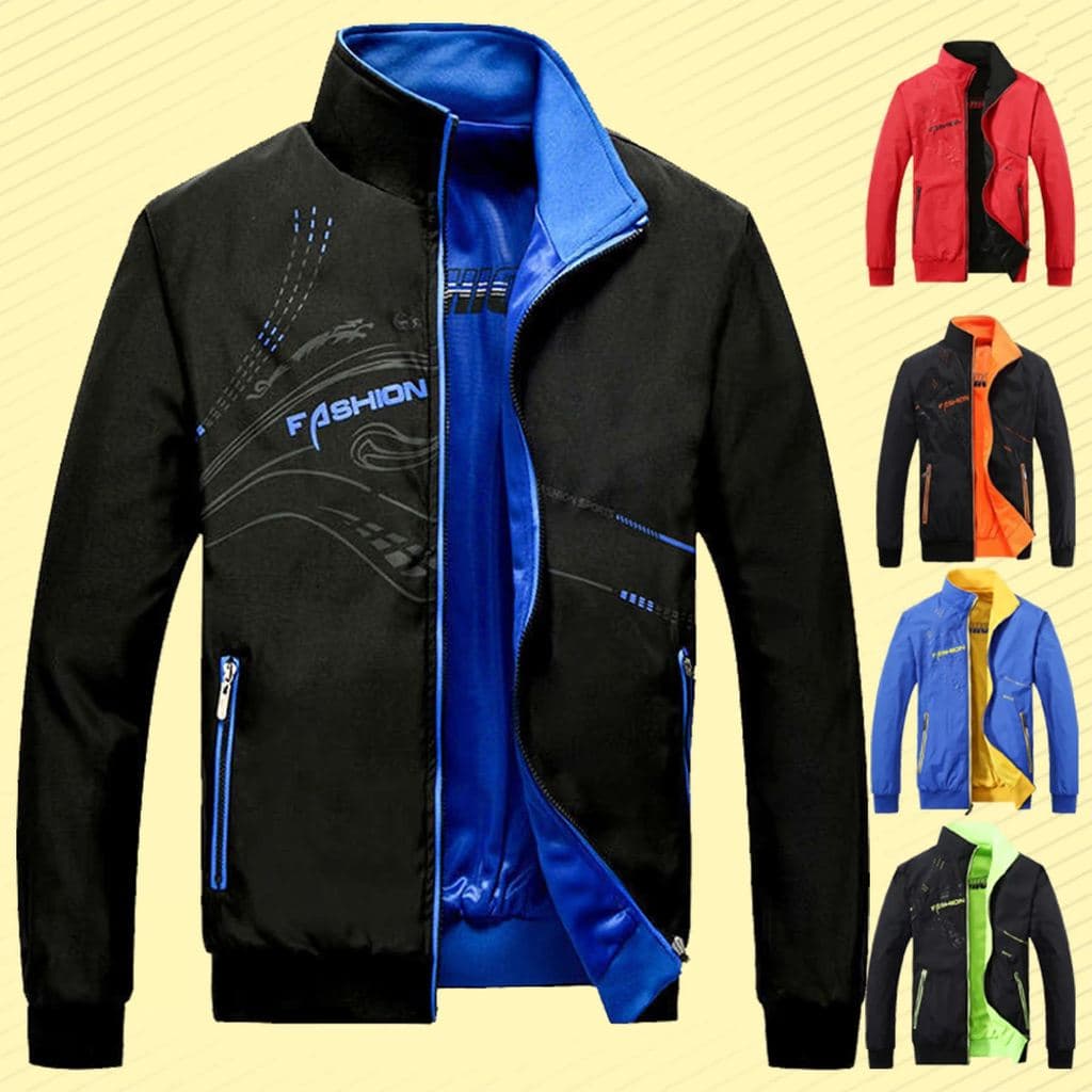 Primavera outono jaqueta masculina dupla face usar uniforme de beisebol dupla face jaqueta masculina topo Plus Size jaqu