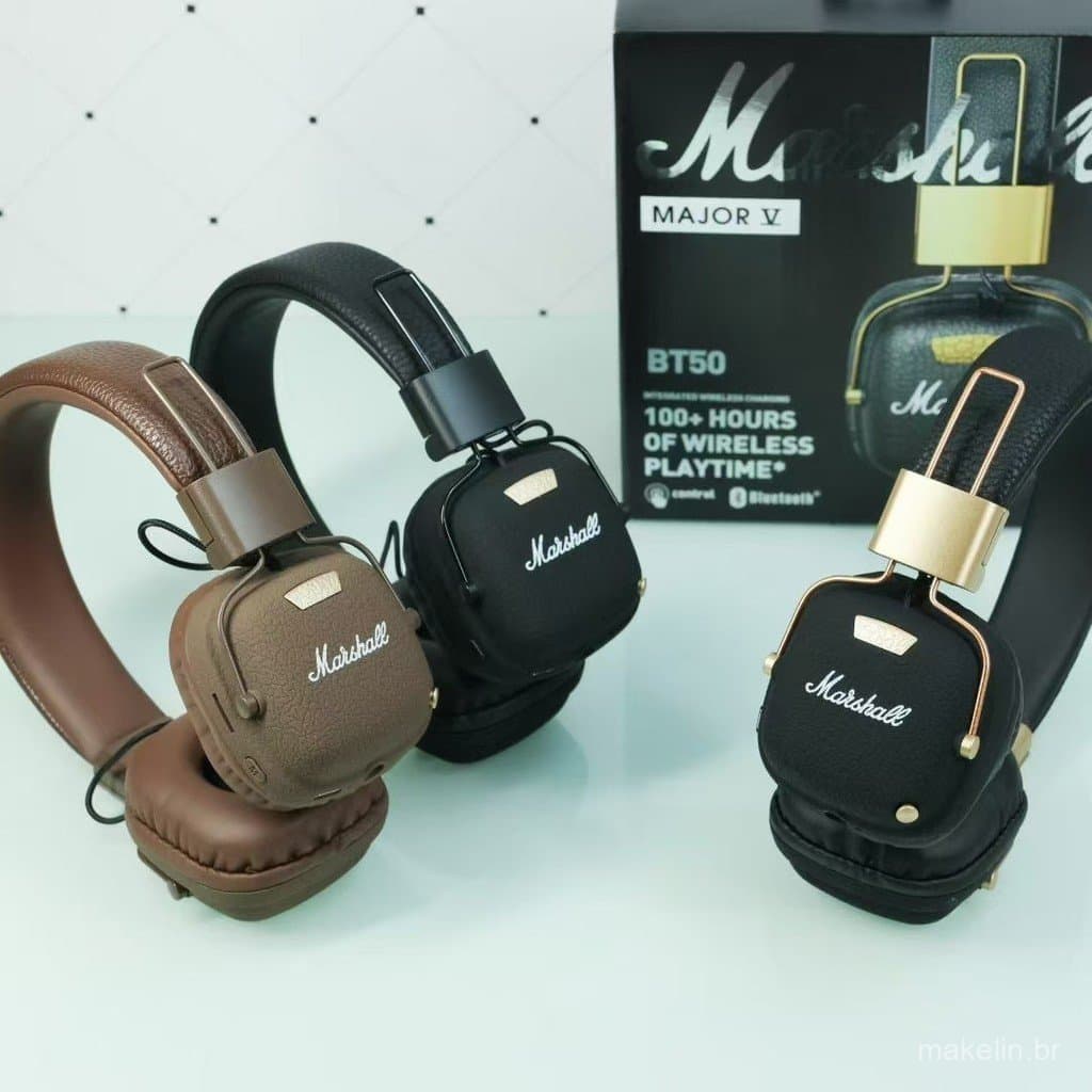 BT50 Fone de ouvido Bluetooth Fone de ouvido de longa duração da bateria Fone de ouvido retrô OUUQ