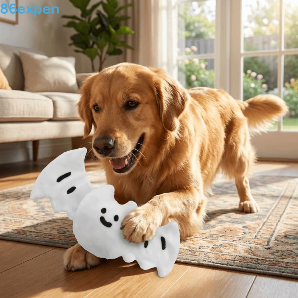 EXPEN1 Brinquedo De Mastigar De Pelúcia Para Cachorro , Fantasma Macio Resistente À Mordida , Brinquedos De Halloween De