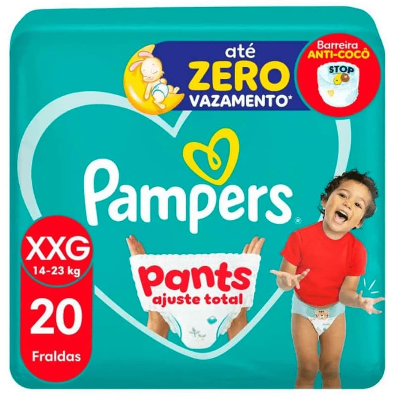 Fralda Pampers Pants Ajuste Total Mega XXG 20 Unidades